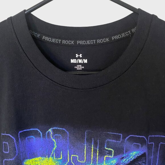 Under Armour Project Rock Wolf Graphic Shirt Black Men's Medium Short-Sleeve New - Picture 5 of 15